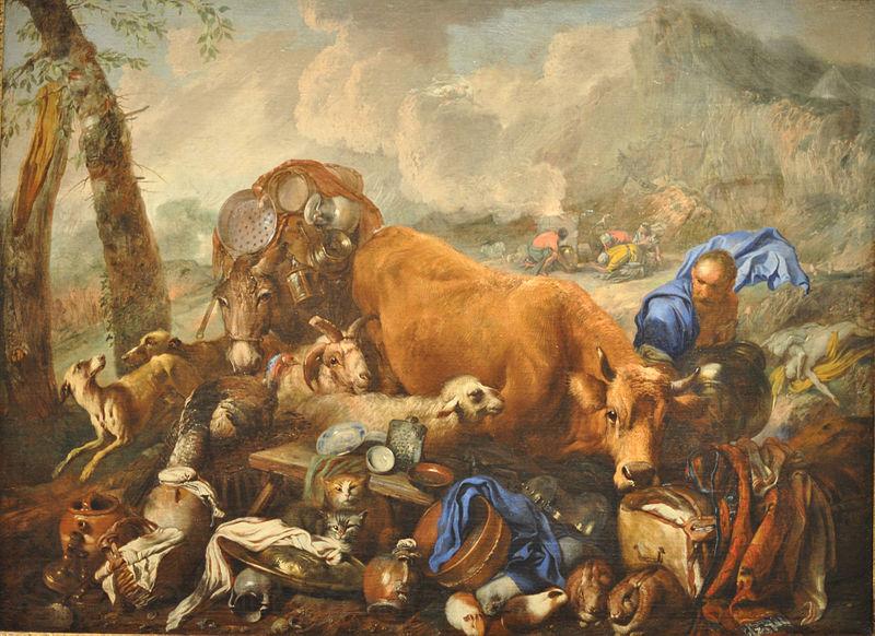 Giovanni Benedetto Castiglione Noah's Sacrifice after the Deluge Norge oil painting art